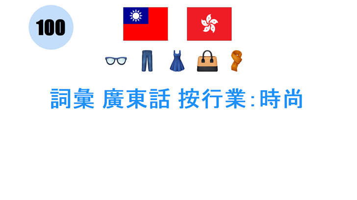 詞彙 廣東話 按行業：時尚